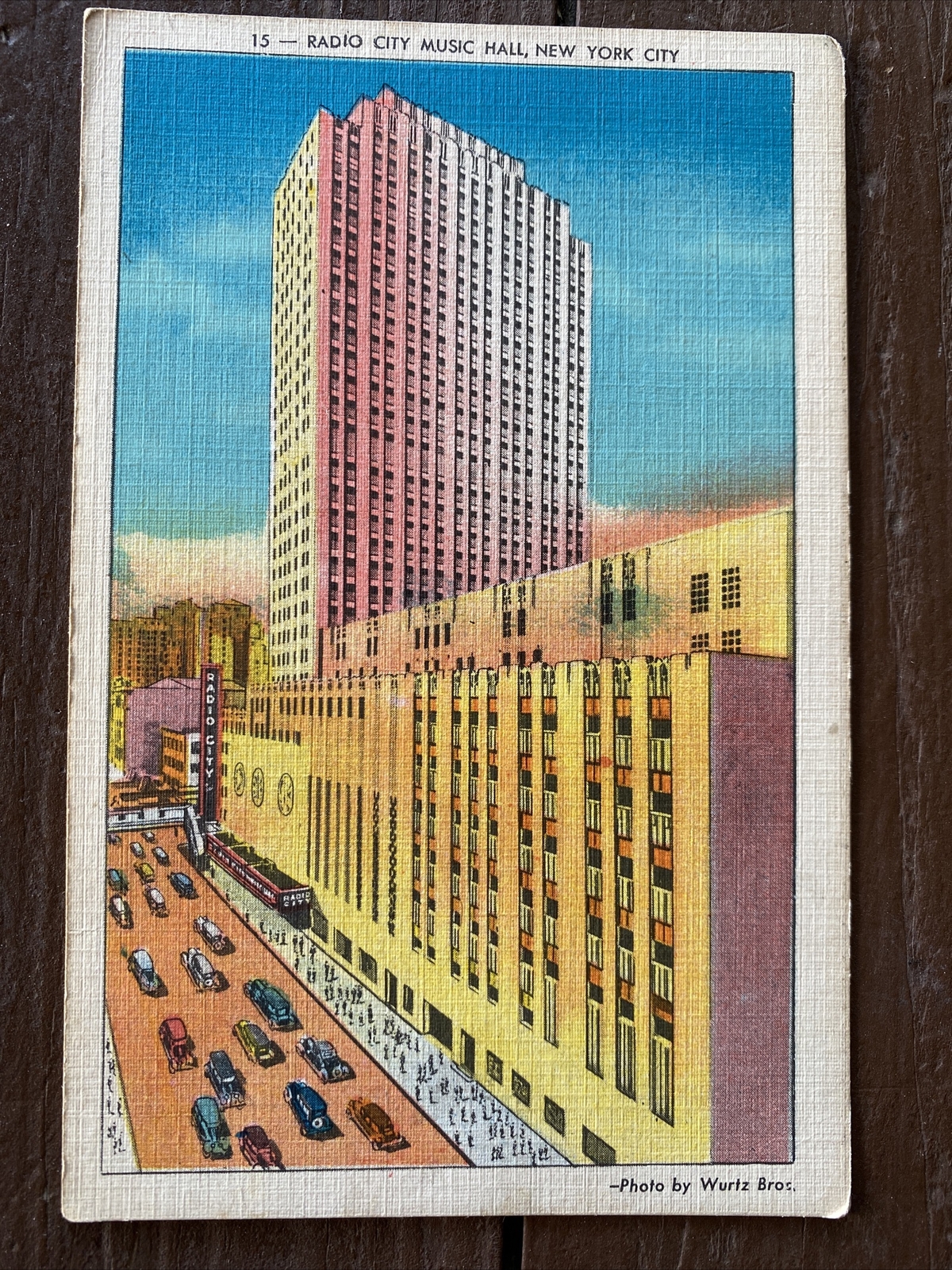 Vtg NYC Postcard Radio City Music Hall New York City Photo By Wur￼tz Bros Linen