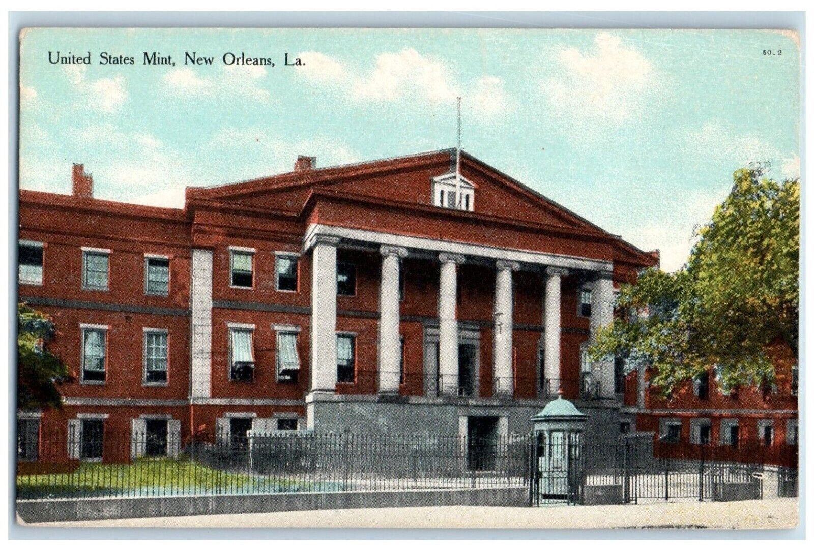 c1910 United States Mint Building Exterior Office New Orleans Louisiana Postcard