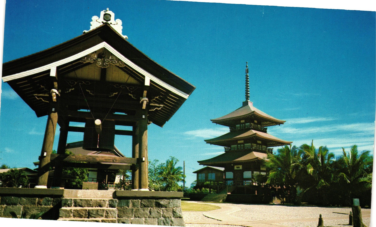 Vintage Jyobo Mission Temple Lahaina Maui Hawaii Buddhist Temple Postcard