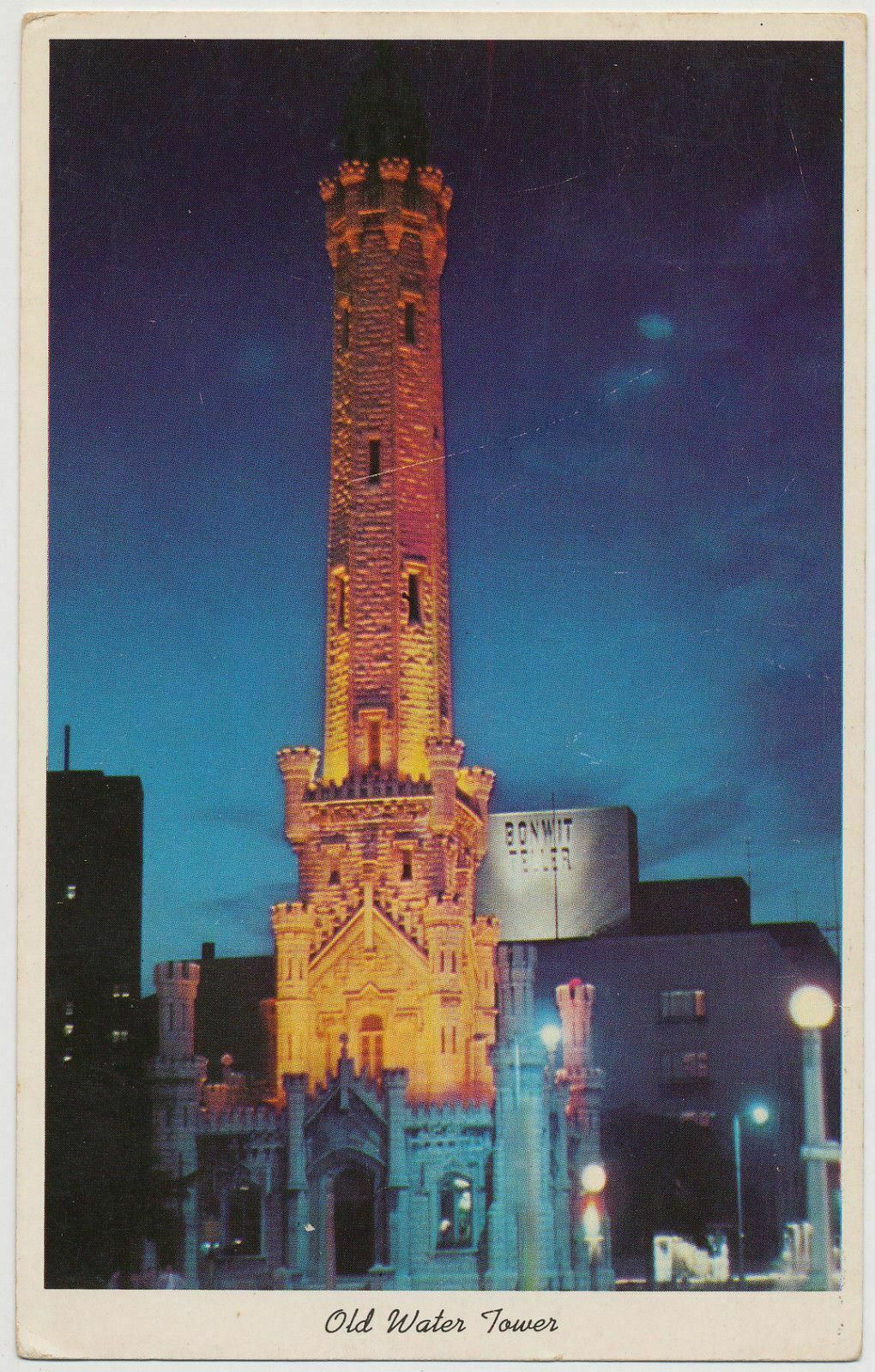 Old Water Tower at Night, Chicago, Illinois