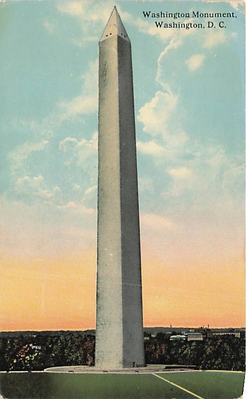 Postcard DC: Washington Monument, Washington, DC, DB 1910’s