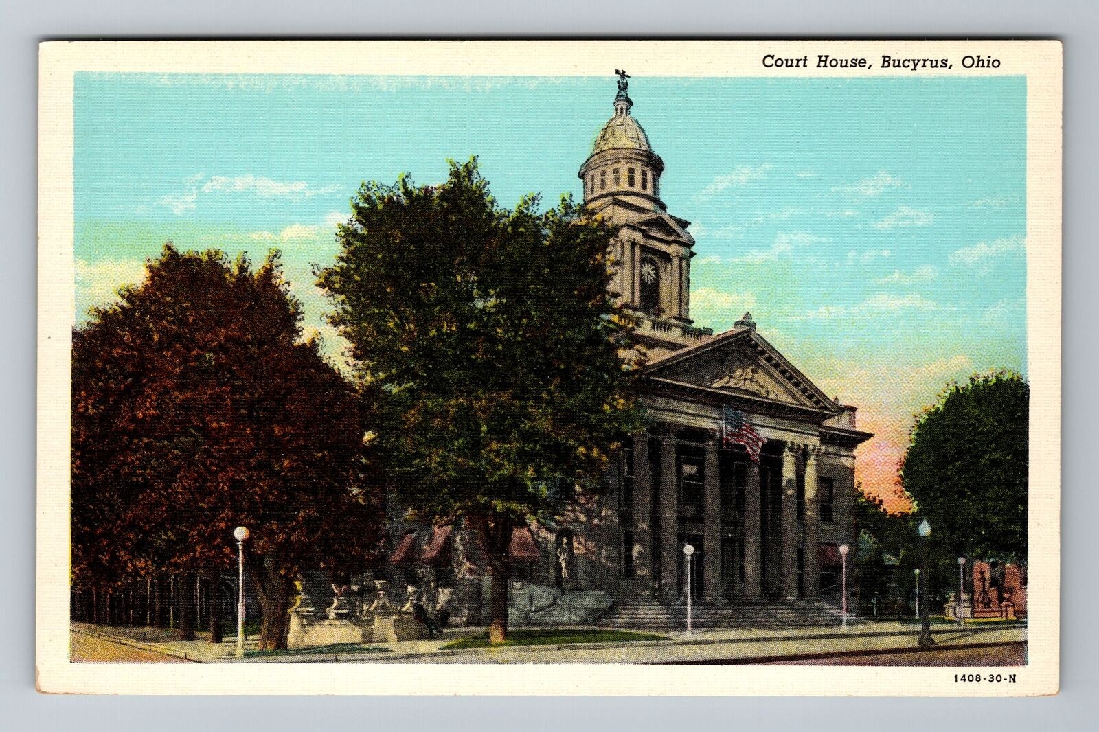 Bucyrus OH-Ohio, Court House, Antique Vintage Souvenir Postcard