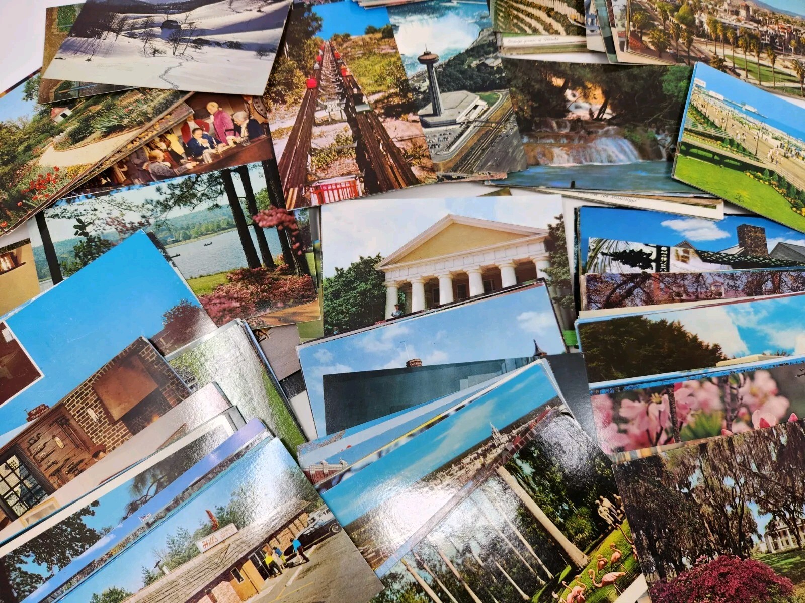 Lot of 50 Vintage Postcards Chrome Mix of US, Caribbean, & Canada Mostly Unused