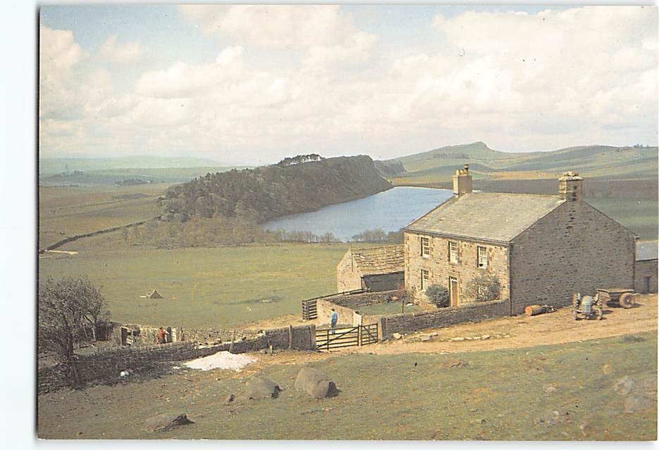 Postcard Crag Lough & Roman Wall Northumberland England