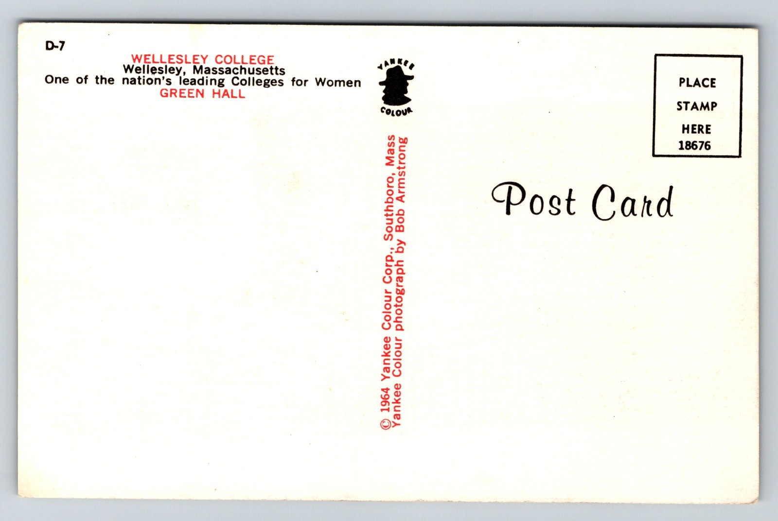Wellesley, Massachusetts One of the nation’s leading Colleges for Women Postcard