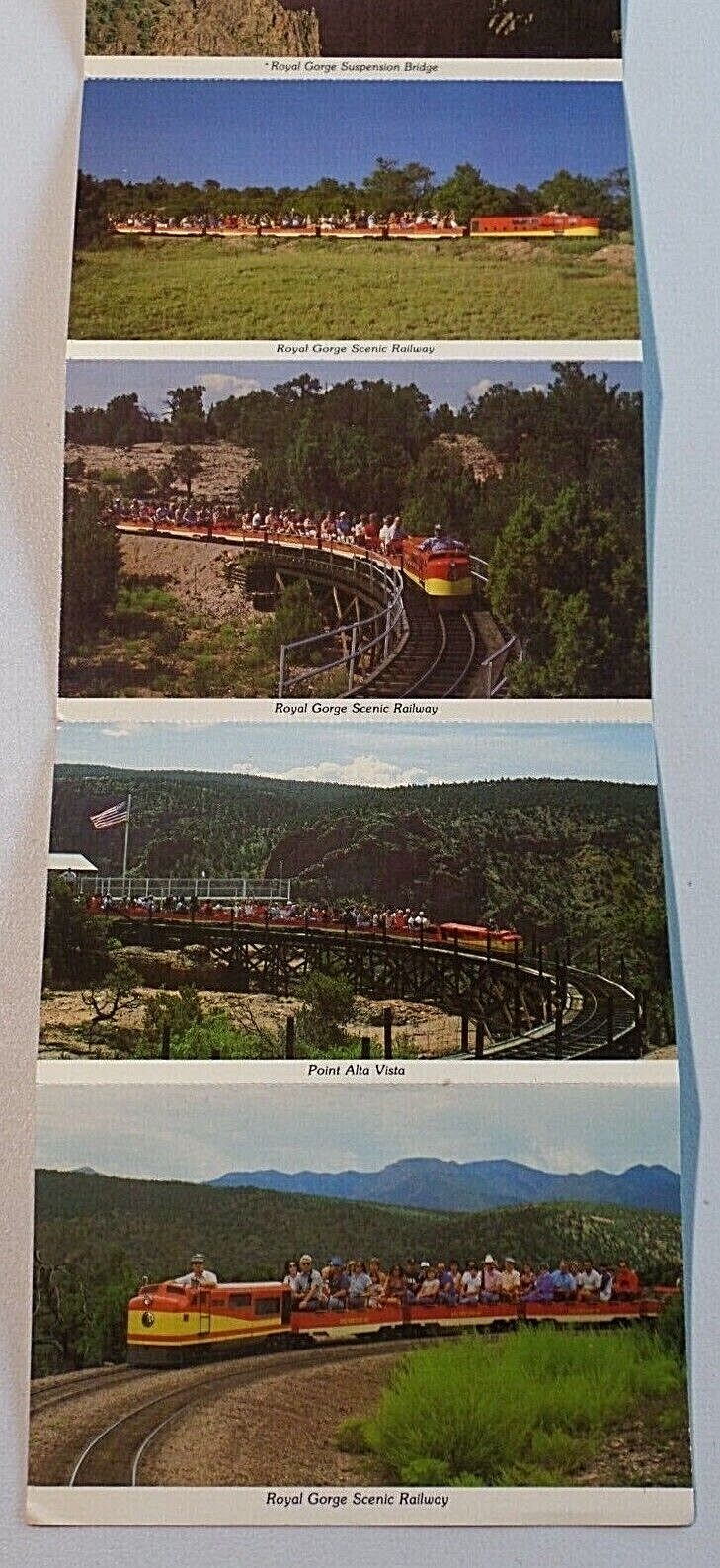 Royal Gorge Scenic Railway California Chrome Scenicard Fold-Out Postcards A560
