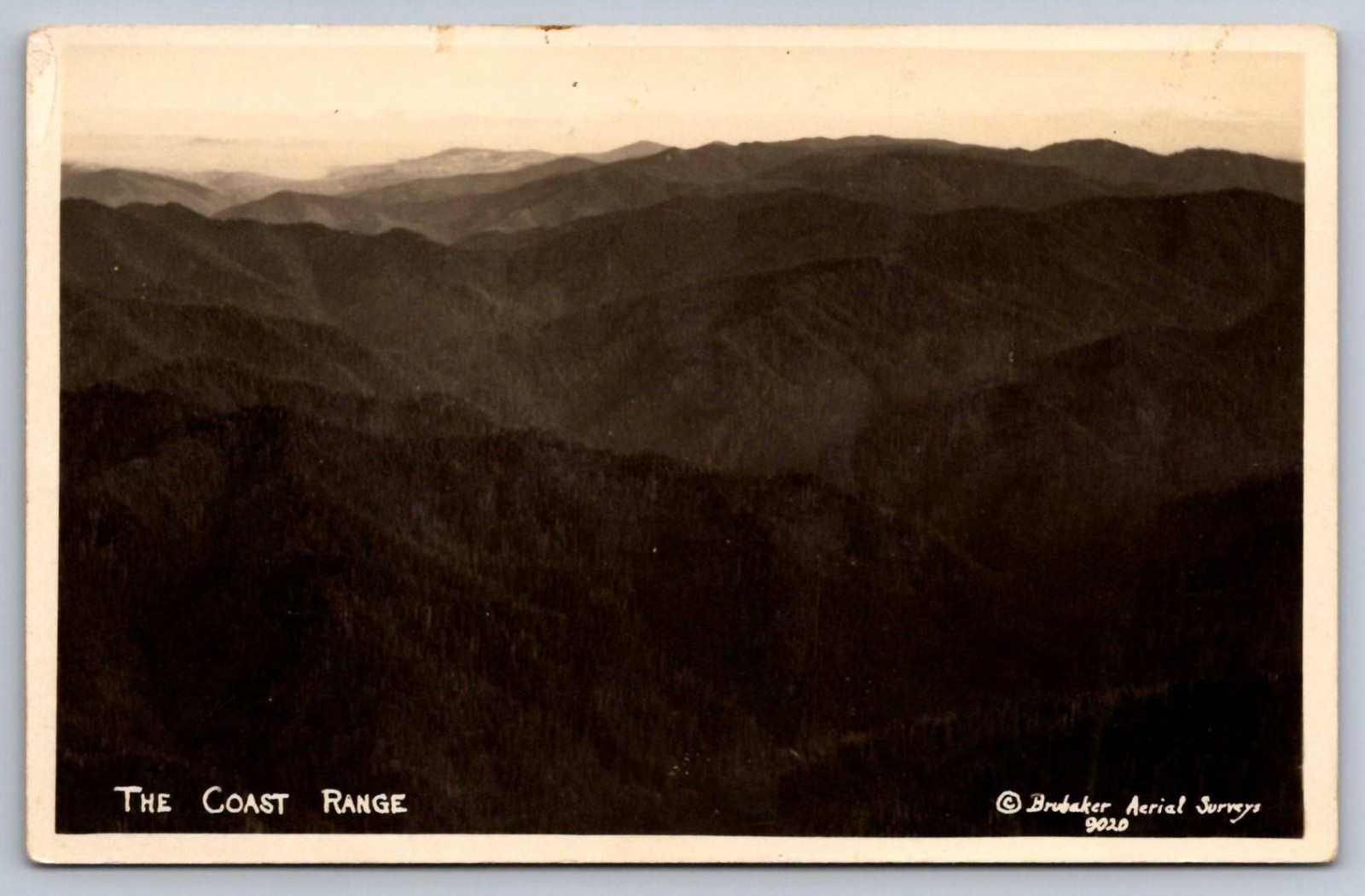RPPC The Coast Range Brubaker Aerial Surveys Pacific Northwest Coast Real Photo