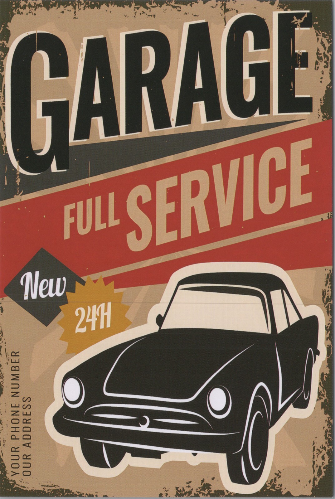 Garage Full Service Car ~ New 2024 Image Card 4×6 inches UNP 10327.2