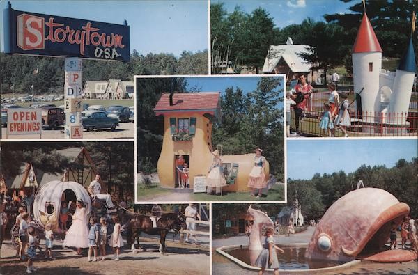 Lake George, NY New York Storytown USA Amusement Park Large Format Postcard
