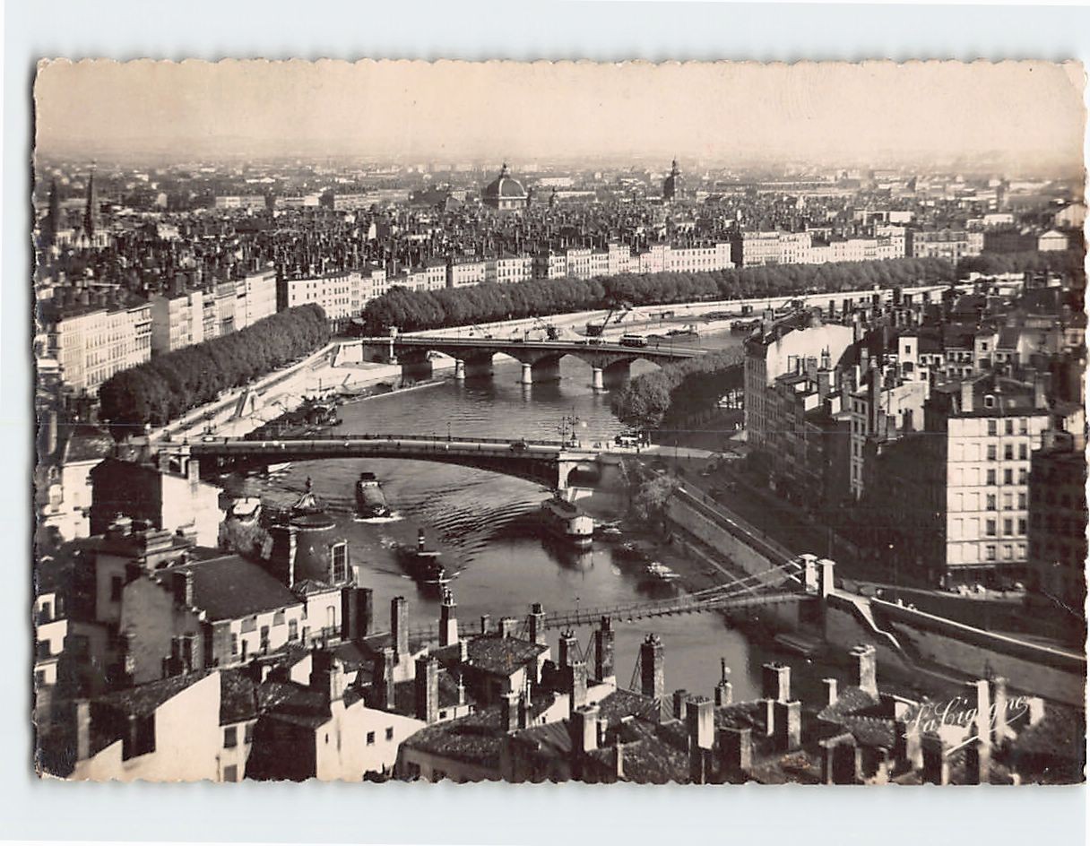 Postcard Pont sur la Saône Lyon France