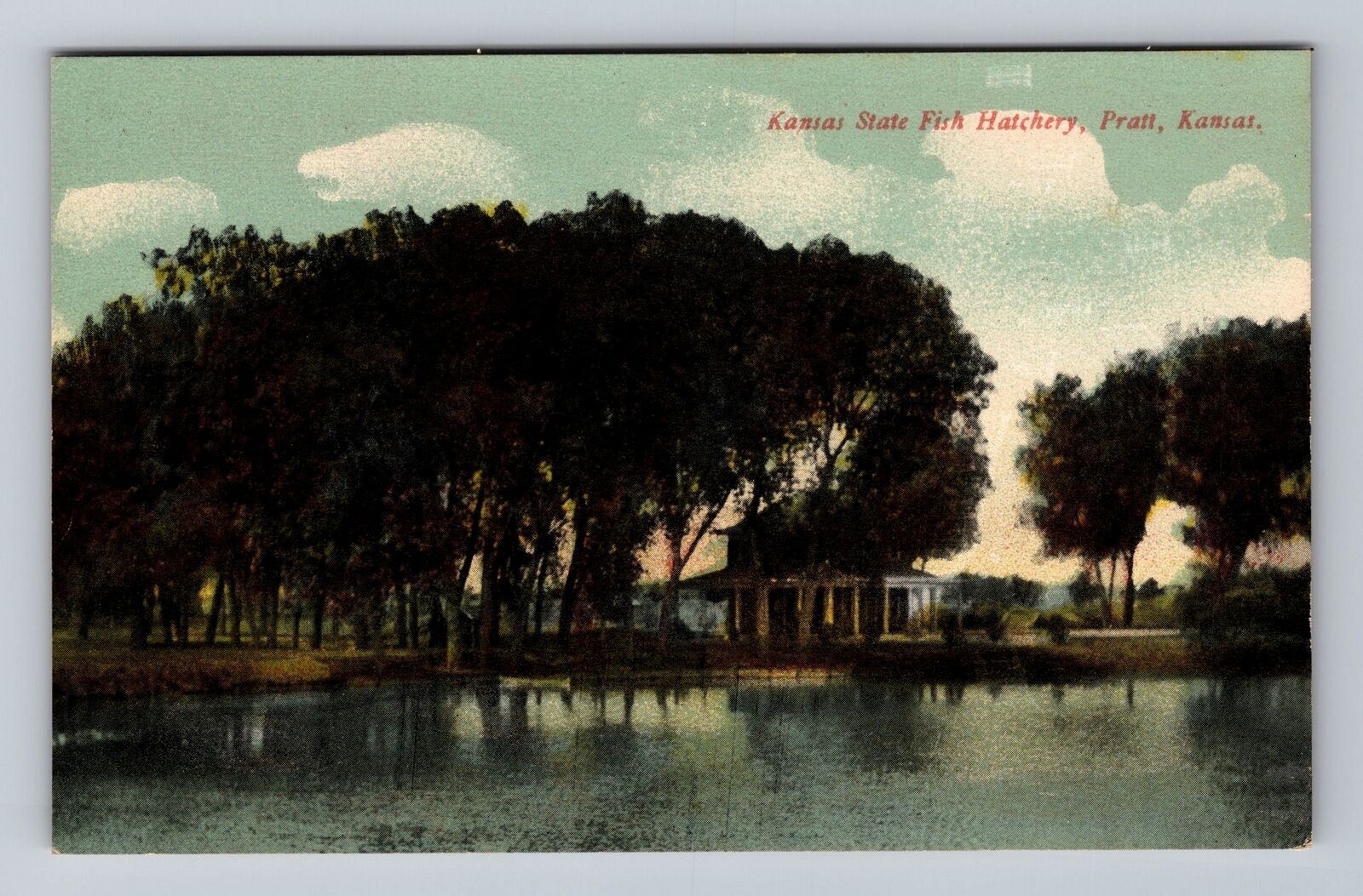 Kansas KS Pratt Kansas City Fish Hatchery Vintage Postcard