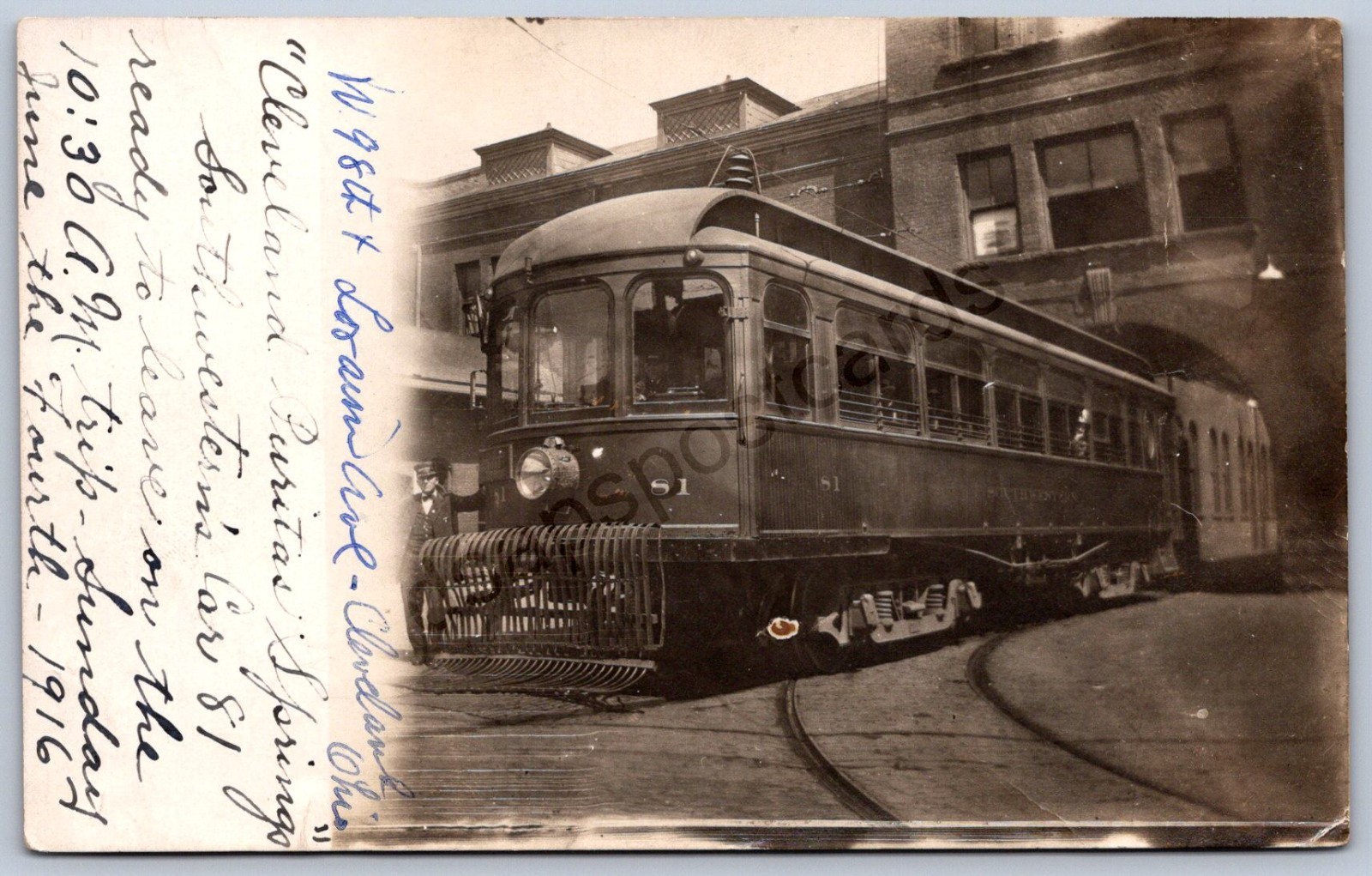 K11/ Cleveland Ohio RPPC Postcard c10 Trolley Puritas Springs Park SW Line 85