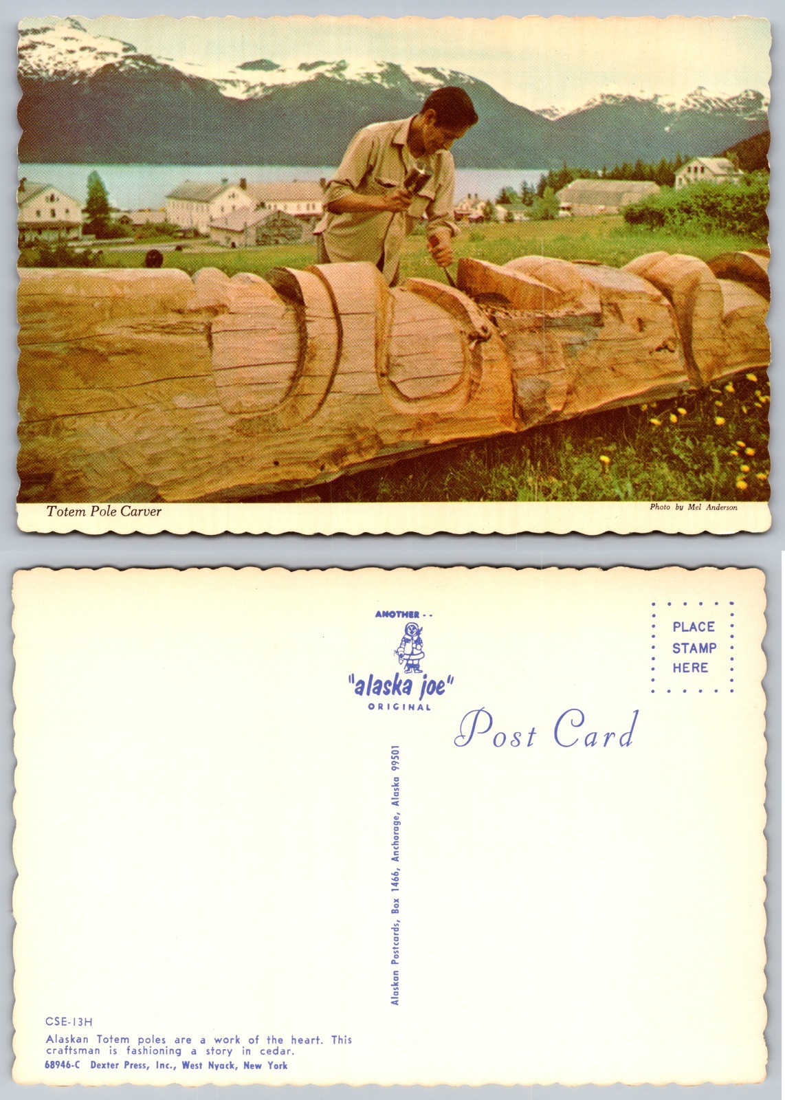 Continental Totem Pole Carver Alaska Postcard