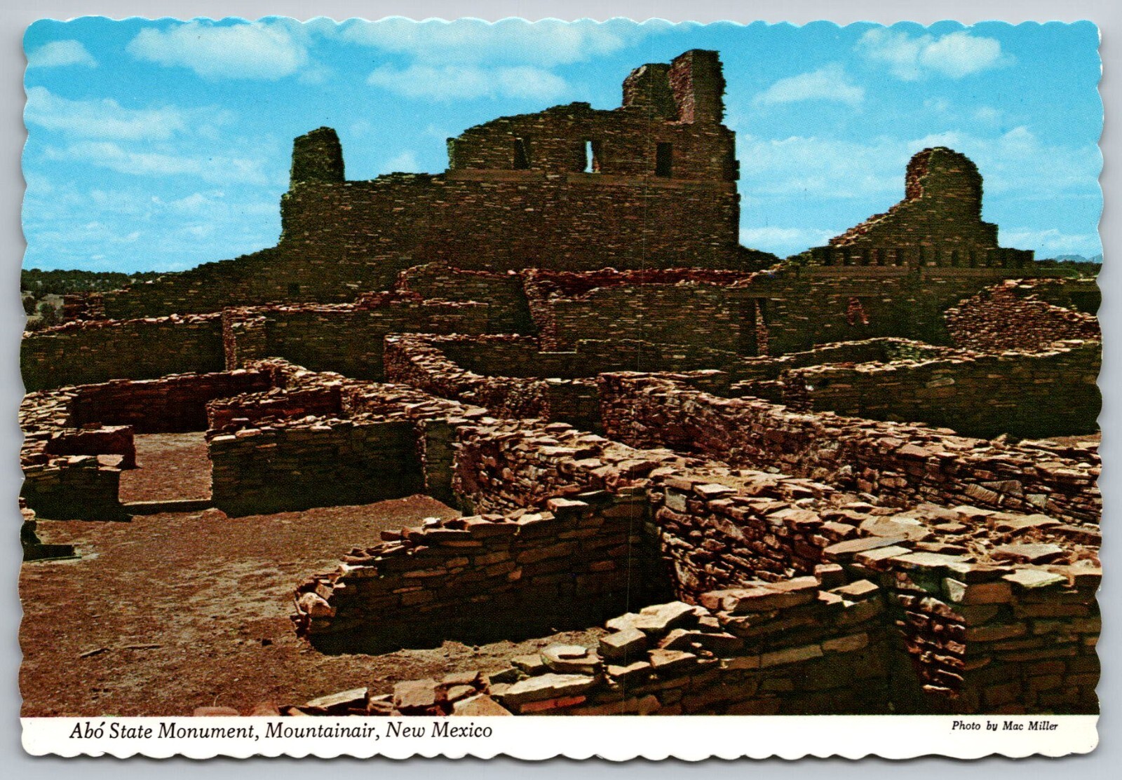 Abó State Monument Postcard Mountainair New Mexico Vintage Souvenir View