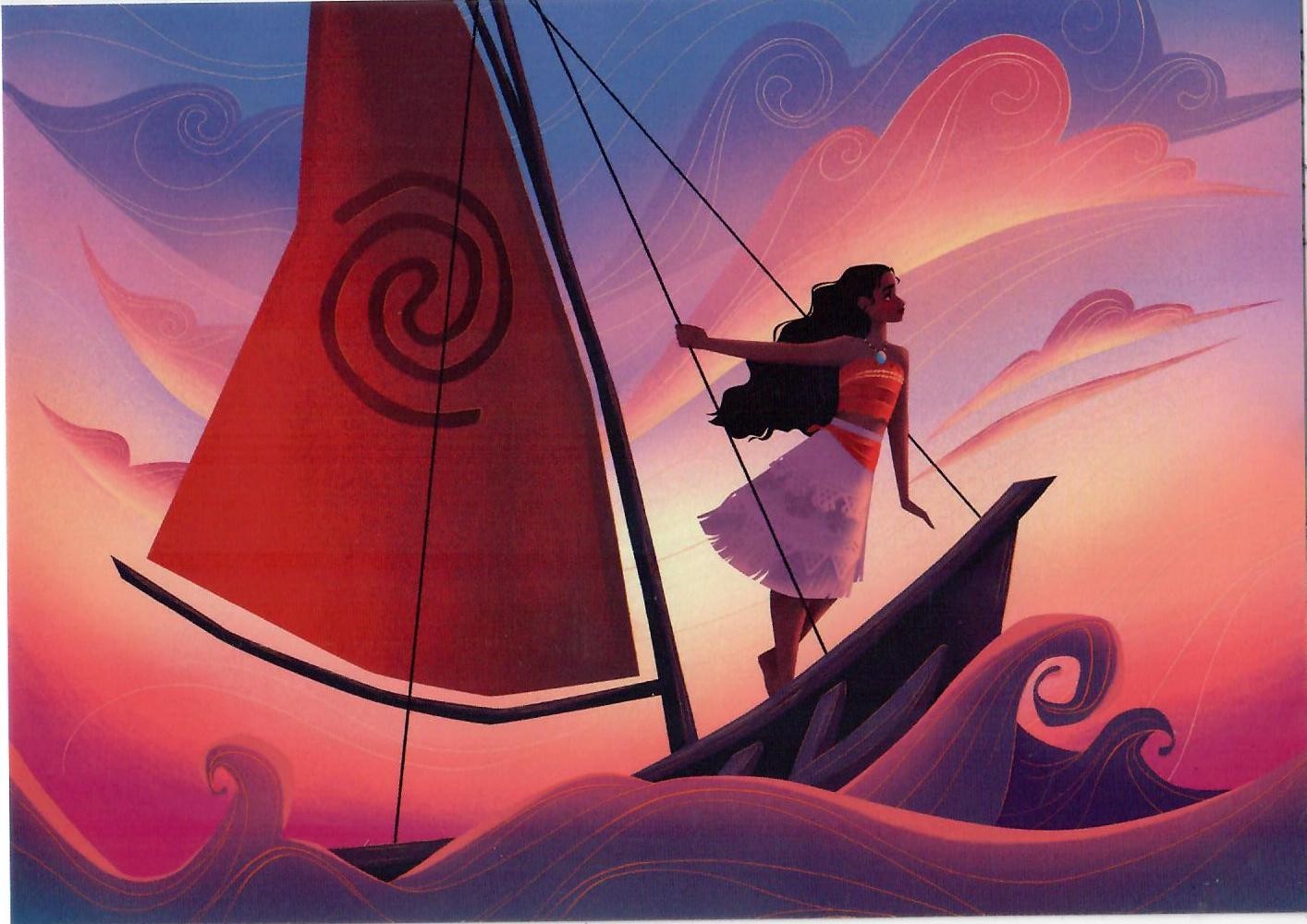 2025 Disney ADVENTURE AWAITS 5×7 Postcard Moana Stacey Aoyama