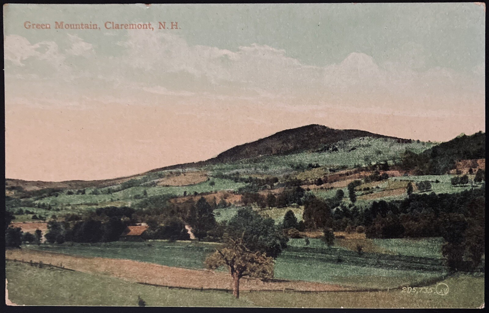 CLAREMONT, NH. C.1910 PC.(N18)~VIEW OF THE GREEN MOUNTAINS