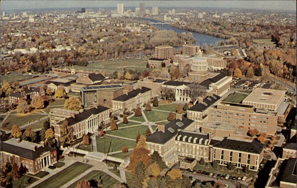 Rochester,NY Aerial View River Campus University Monroe County New York Postcard