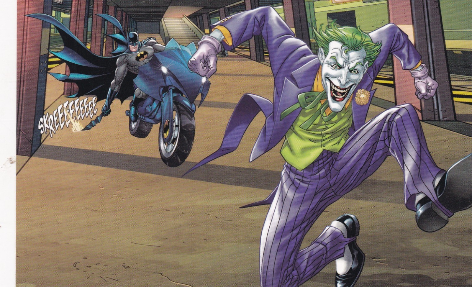 Batman chasing the Joker DC Comics Postcard 2020’s