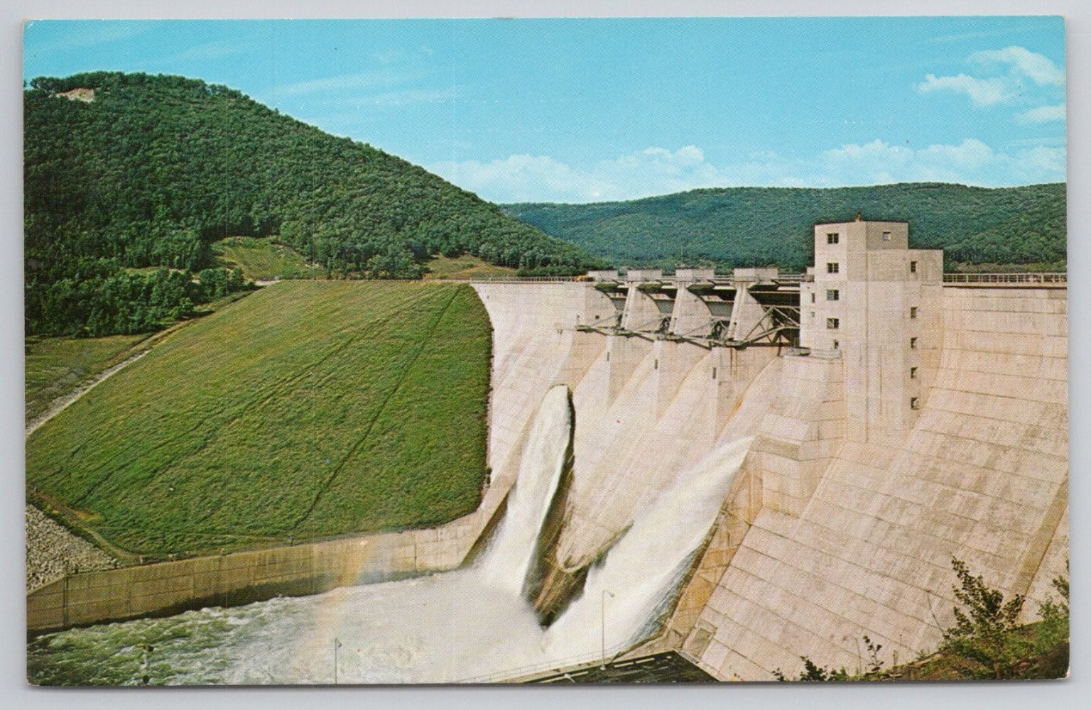 Kinzua Dam Allegheny Reservoir PA NY Chrome Postcard Modern-Ad 1960s