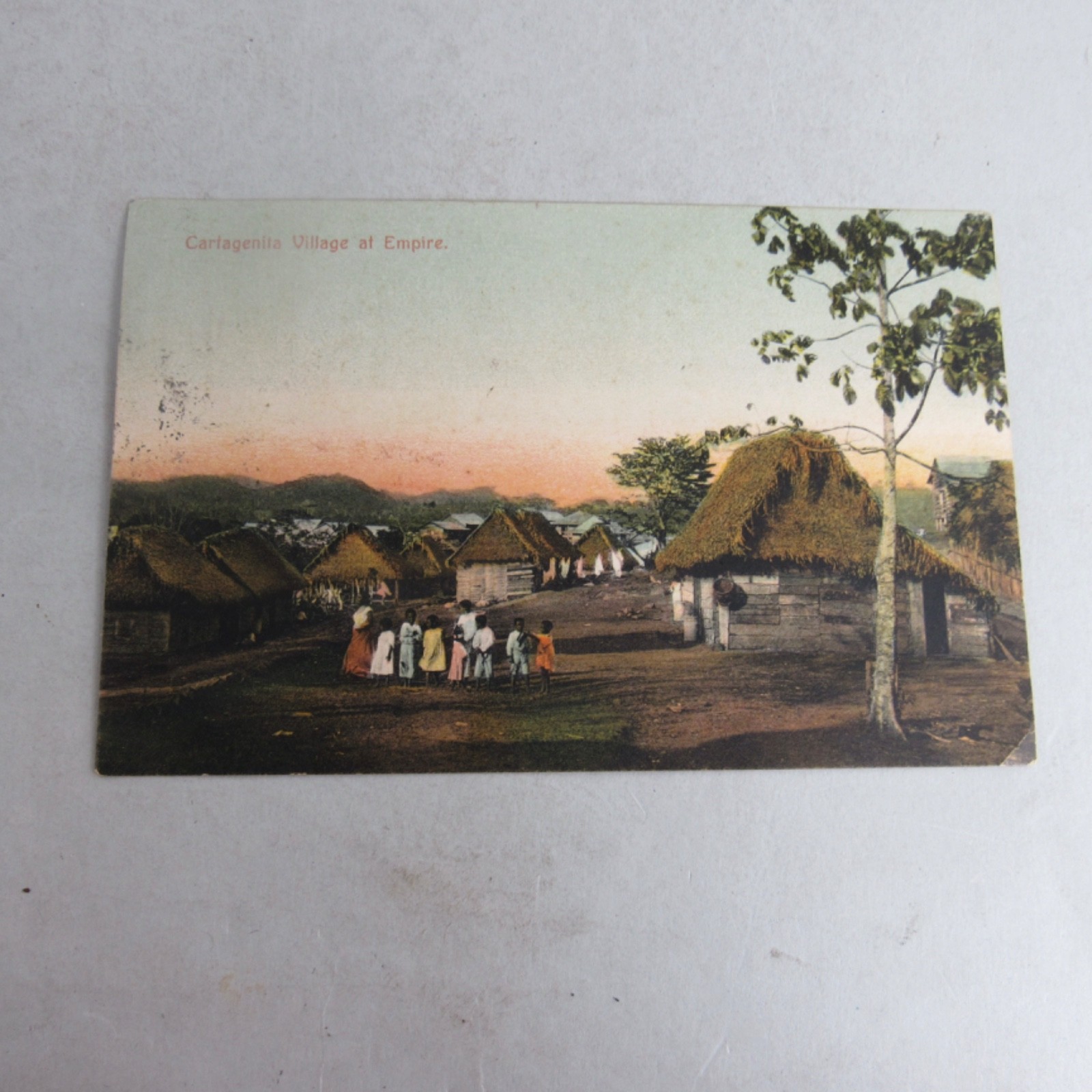 Vintage Colorized Postcard Cartagenita Village Columbia South America 1912