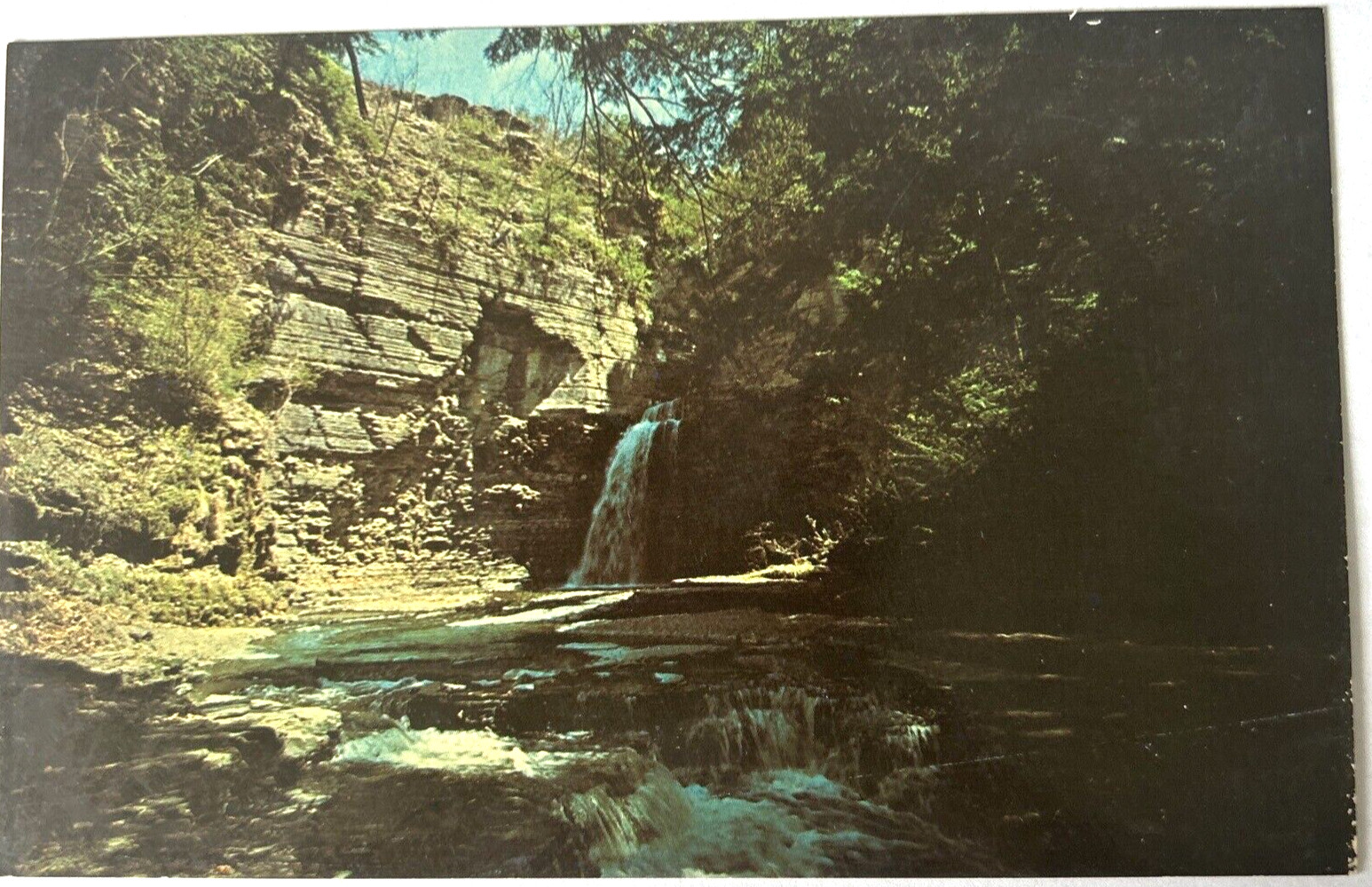 Montour Falls New York NY Waterfall Havana Glen Watkins Glen NY c1960s Postcard