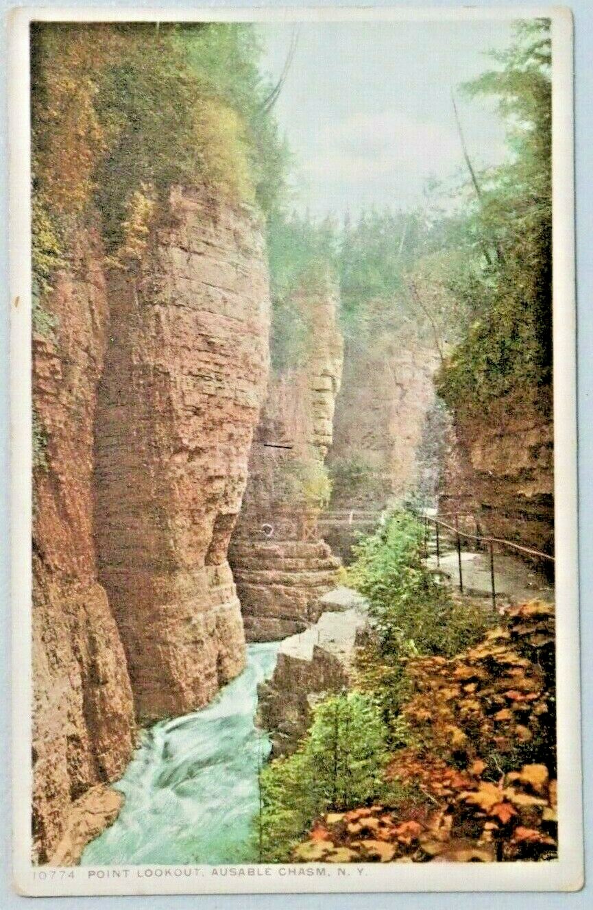 Point Lookout Ausable Chasm New York Phostint Postcard WB Unposted 9061