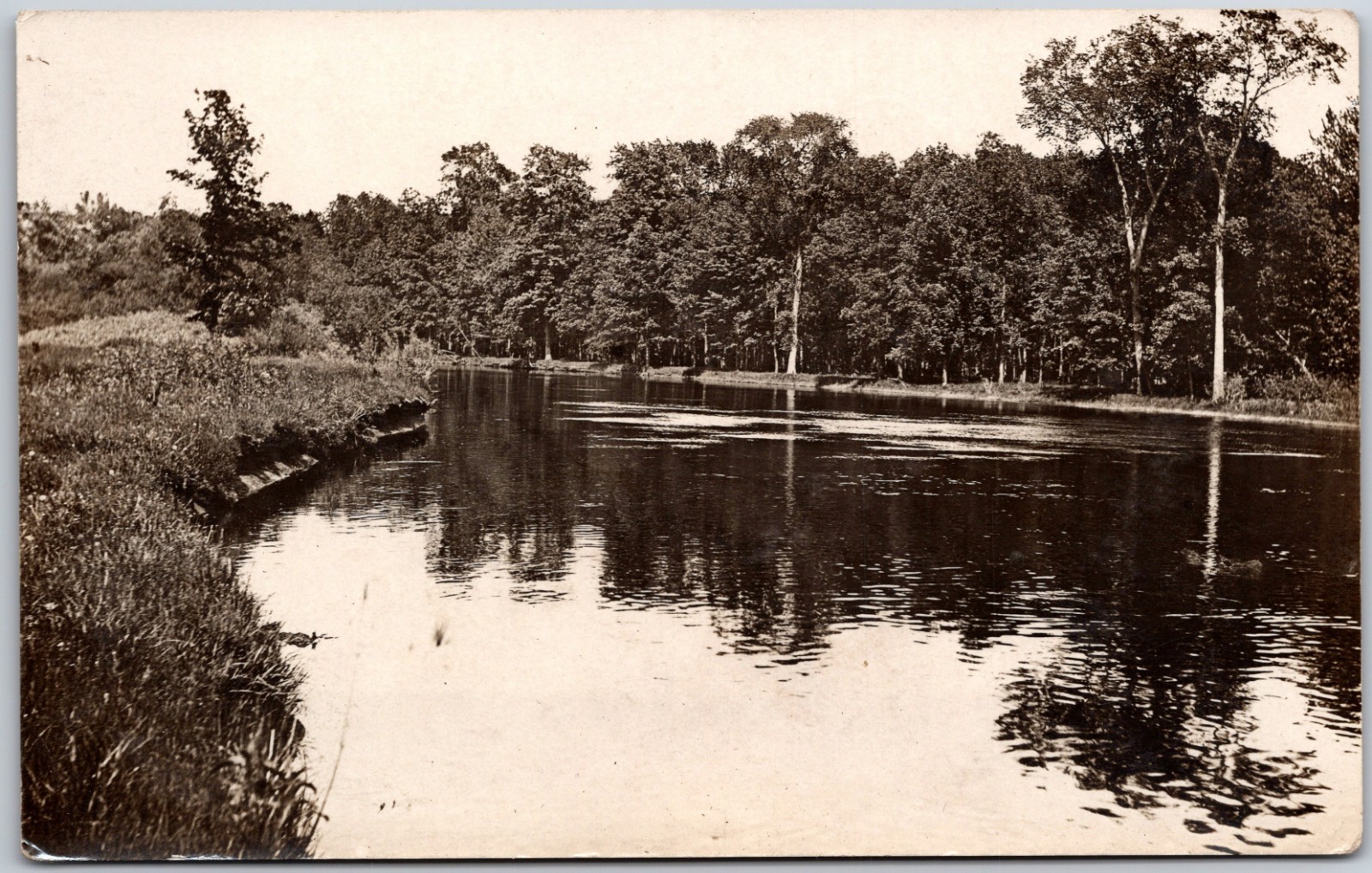 Hackensack River River Edge New Jersey Narrows Real Photo RPPC Postcard