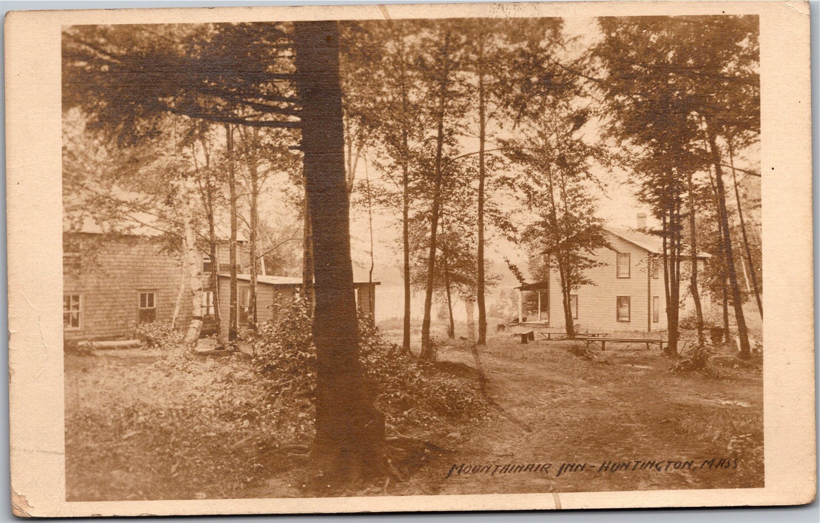 RPPC Cabins at Mountain Air Inn Mountainair Huntington MA Vintage Postcard J09