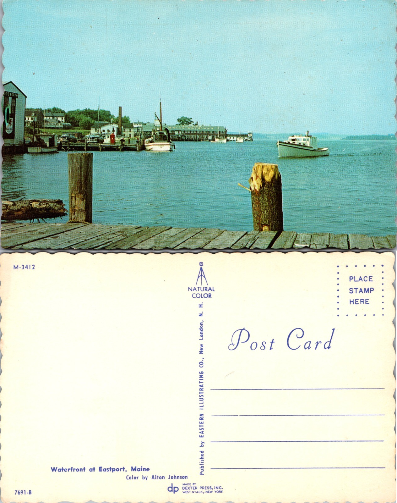 Waterfront and Boats Eastport Maine ME Postcard