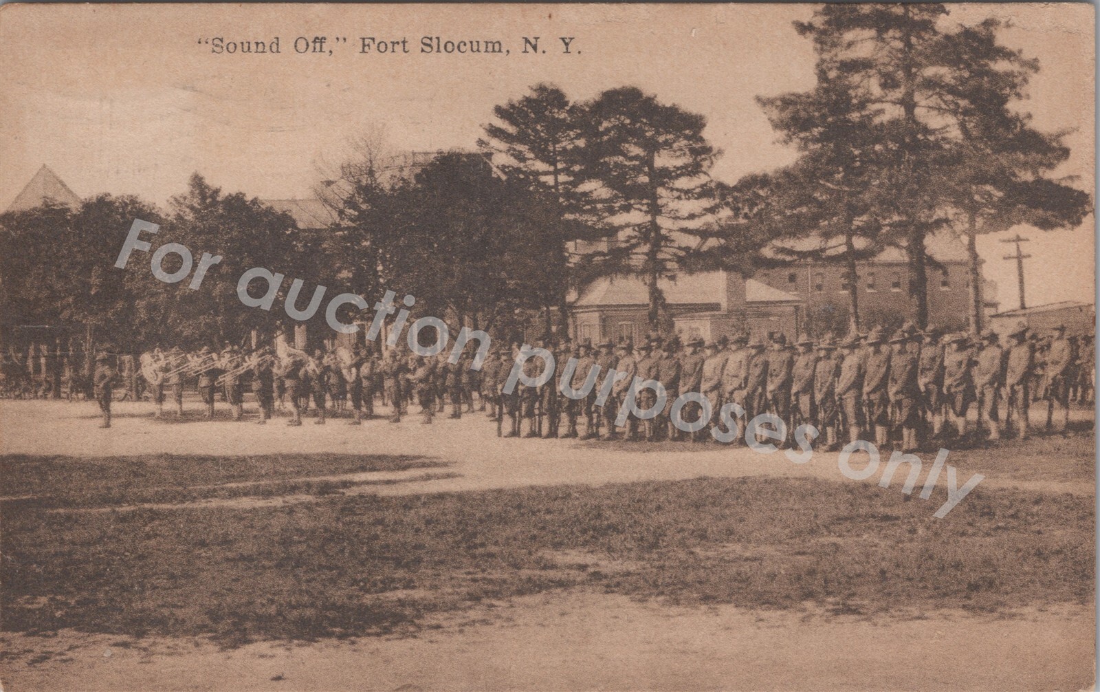 Fort Slocum, NY: 1917 Sound Off, Military, WWI? Vintage New York Postcard