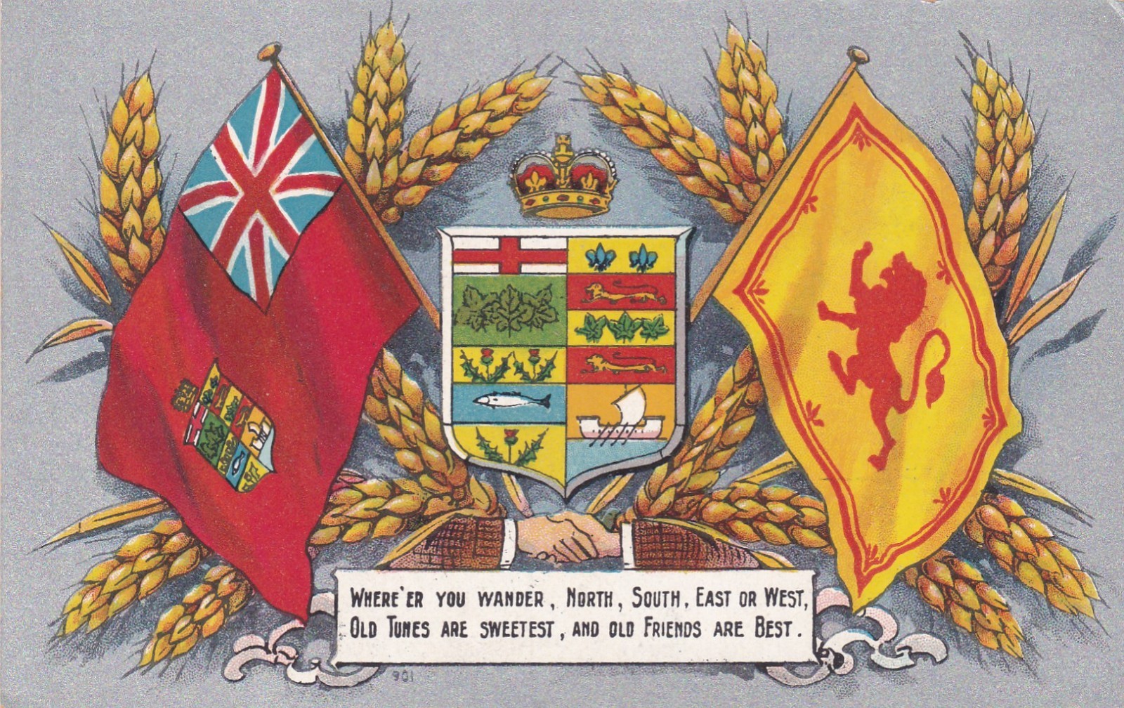 British & Scotland Flags Postcard 1910’s