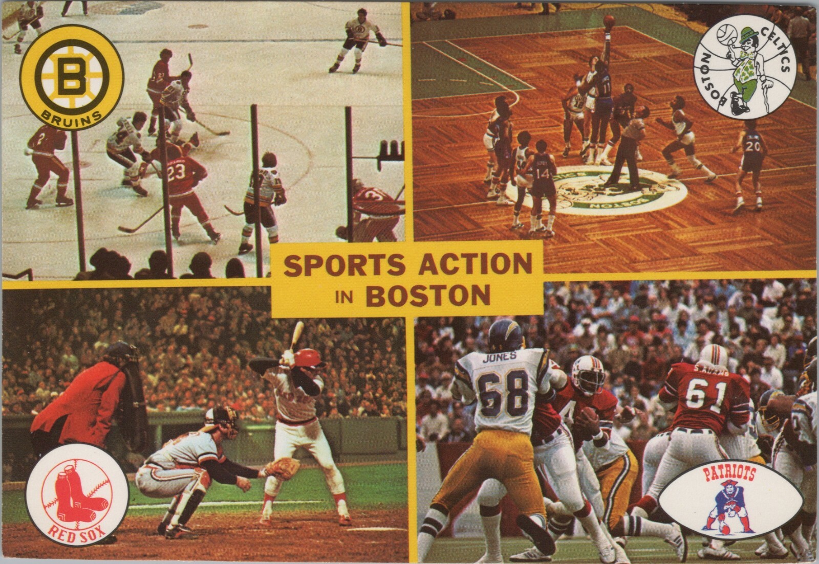 Boston MA Major league sports action hockey basketball baseball football A59