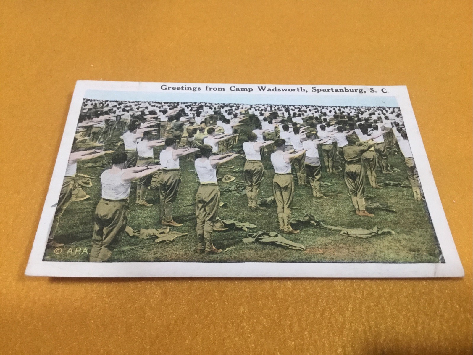 1918 Greetings From Camp Wadsworth Spartanburg SC S.C. Postcard WWI Military