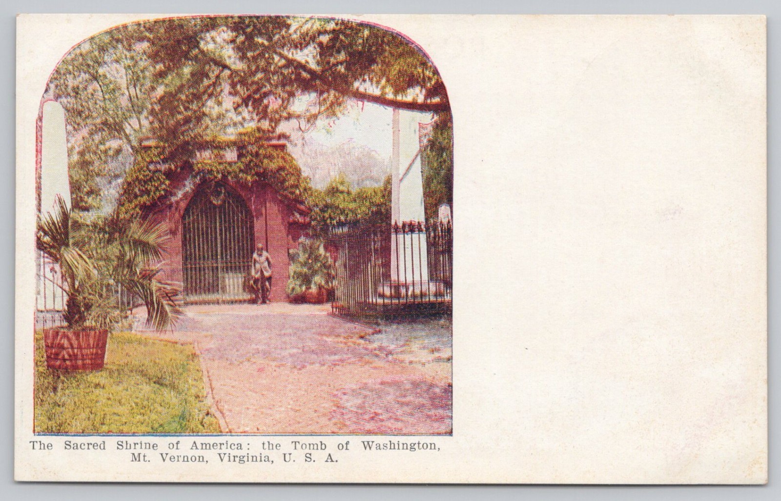 Washington’s Tomb, Mount Vernon, Virginia VA DB UNP Postcard