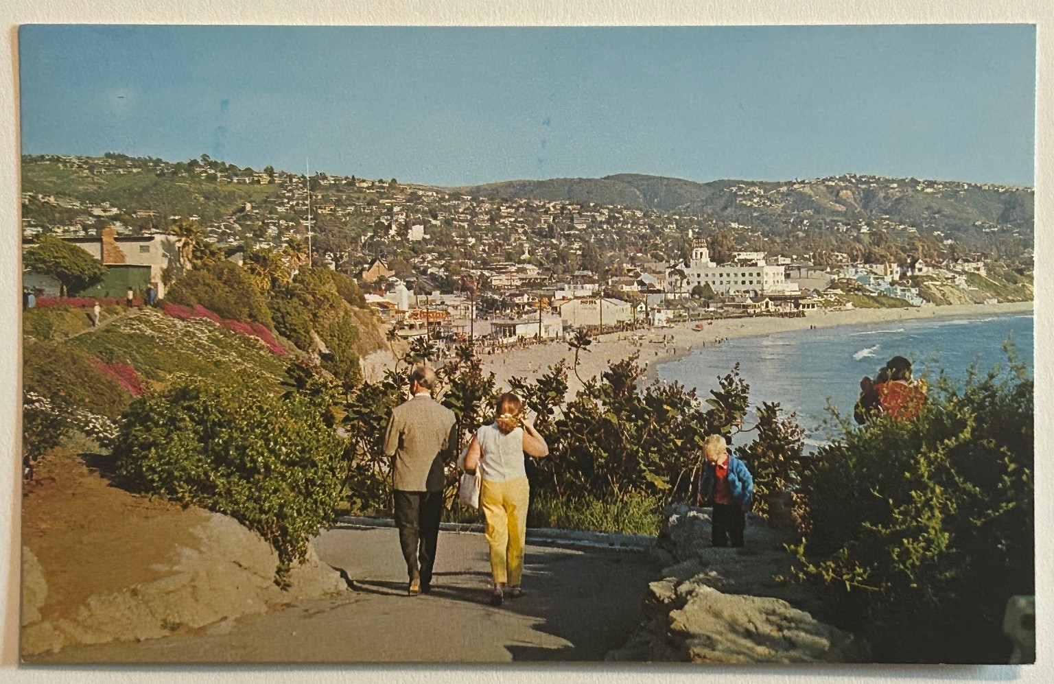 Vintage Laguna Beach California Coastline View Postcard Victor Hugo Restaurant