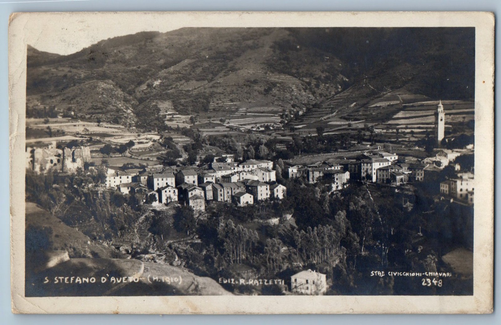 Liguria Italy Postcard Santo Stefano d’Aveto 1920 Antique Posted RPPC Photo