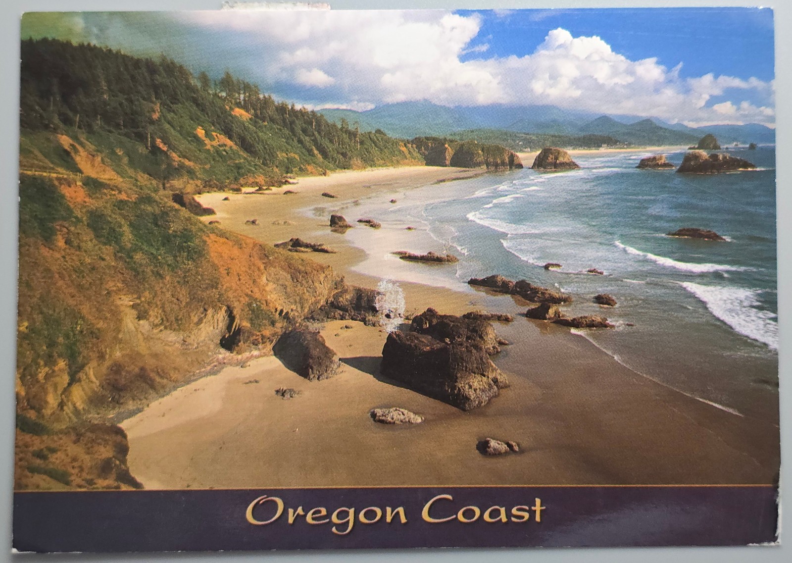 Oregon Coast Cannon Beach Haystack Rock Postcard 2003 Pacific City OR to Spokane
