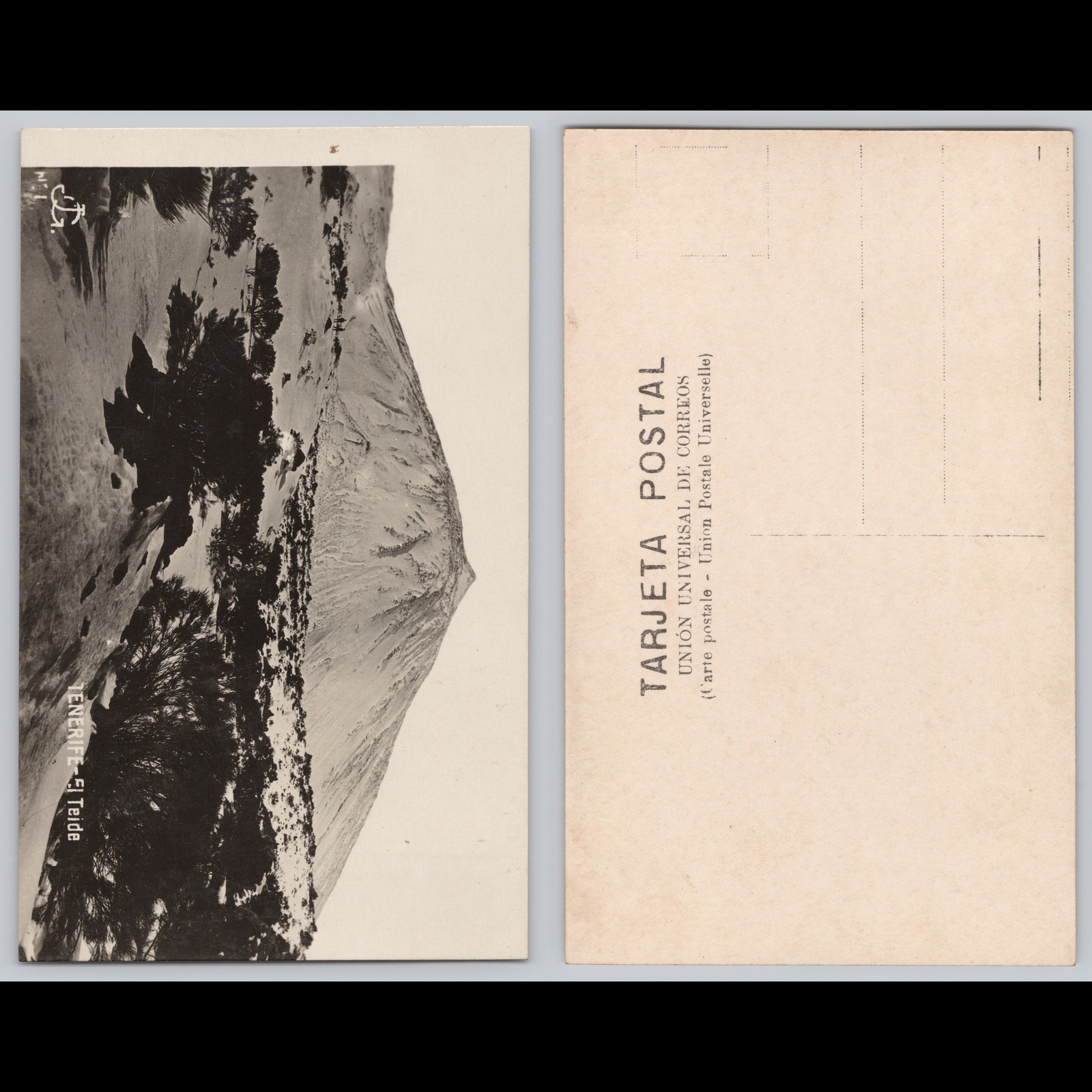 Antique Postcard Tenerife El Teide Real Photo Canary Islands Spain