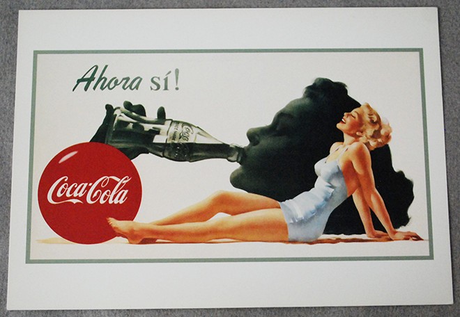 Vintage 1990 Postcard 4″x6″ Coca Cola Reproduction 1951 Poster Ahora Si! Mexico