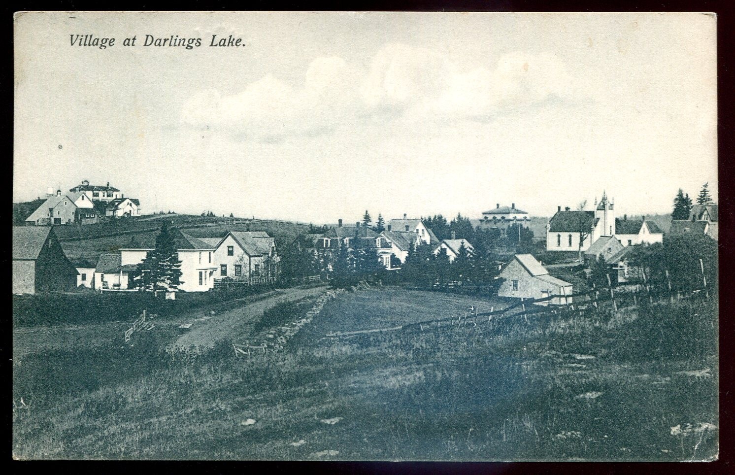 DARLINGS LAKE Nova Scotia Postcard 1912 Road View