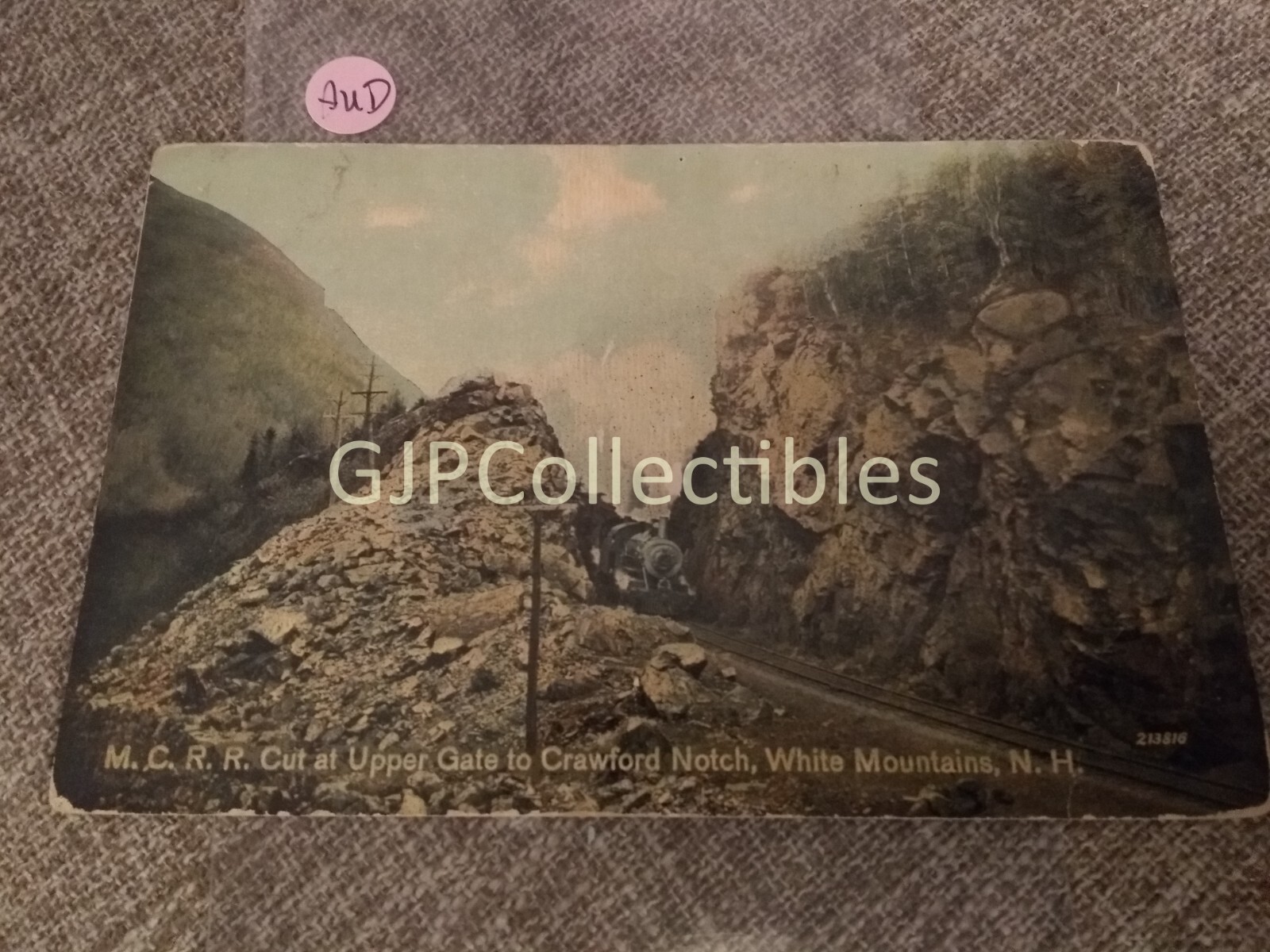 PAUD Train or Station Postcard Railroad RR MC RR CUT AT UPPER GATE TO CRAWFORD