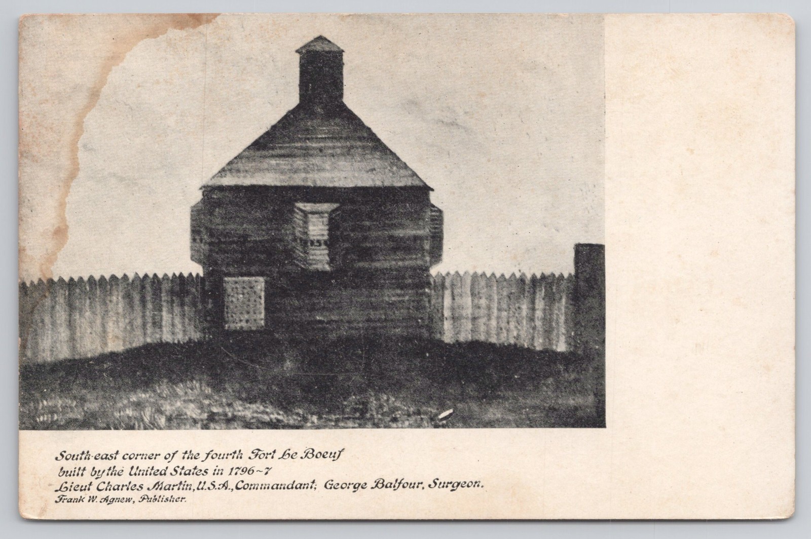 Fort Le Boeuf Pennsylvania Postcard Historical Blockhouse