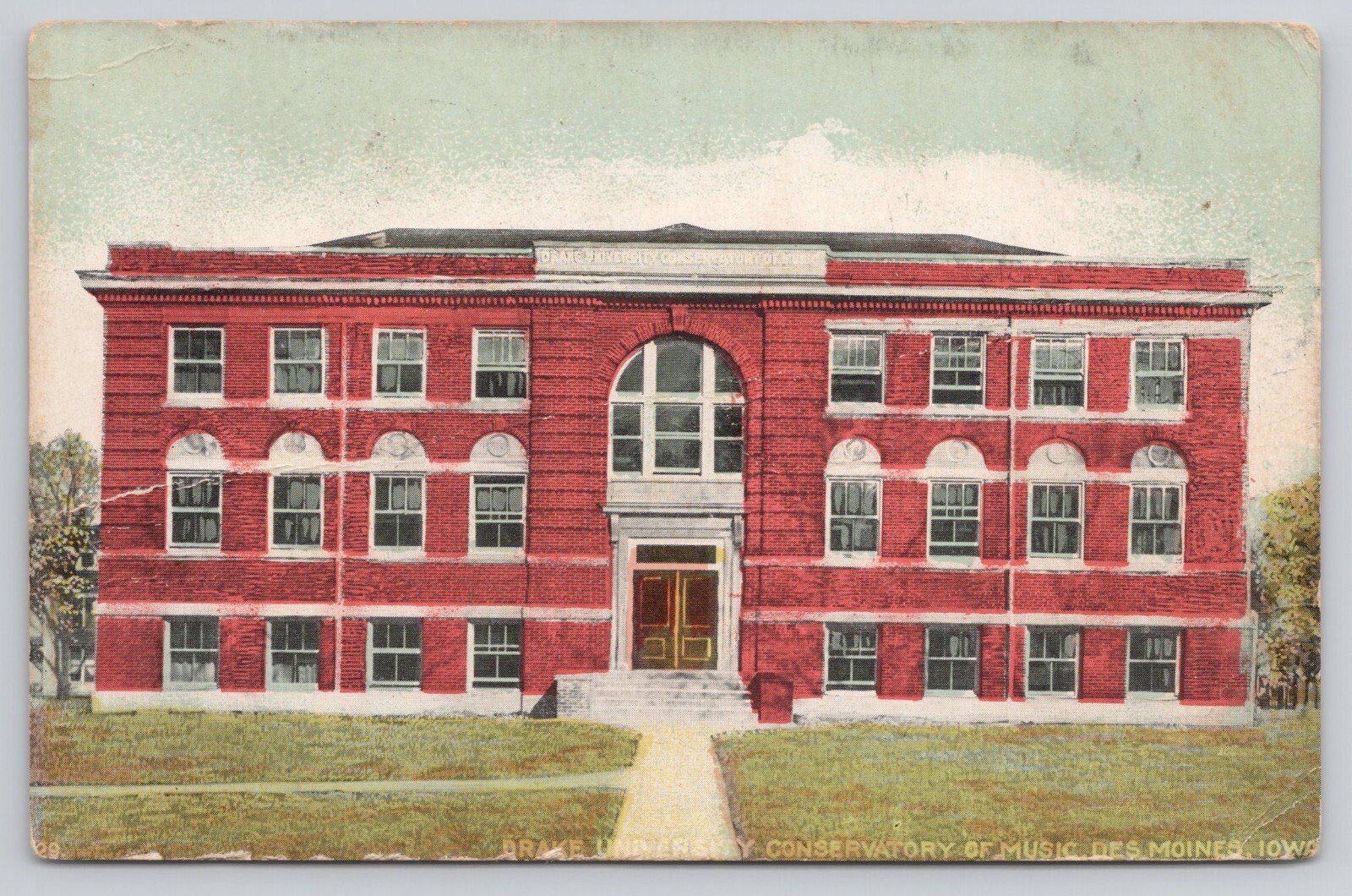 1909 Drake University Conservatory of Music Des Moines Iowa IA Postcard