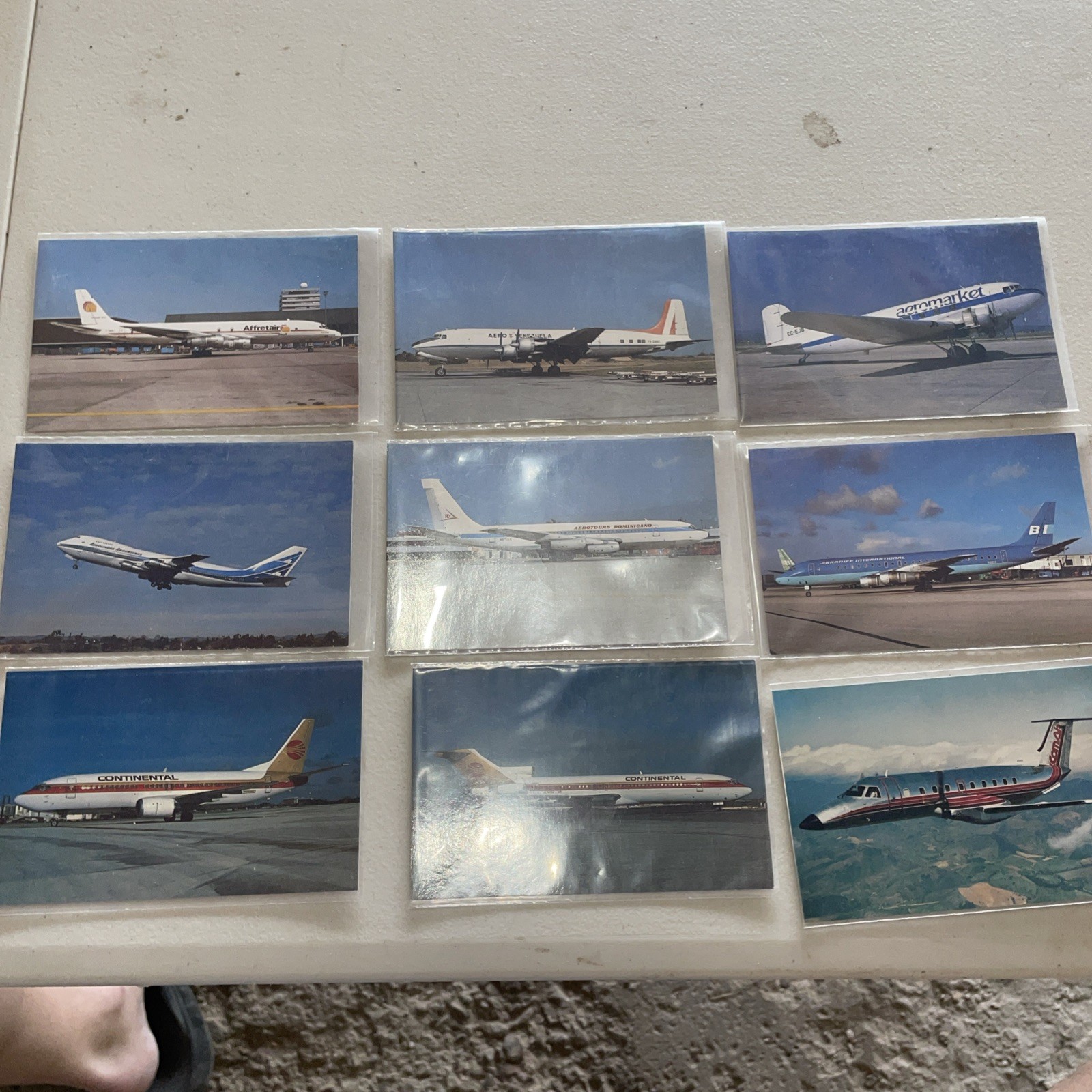9 Vintage Airplane Airline Postcards – Standard Size Chrome – Unused