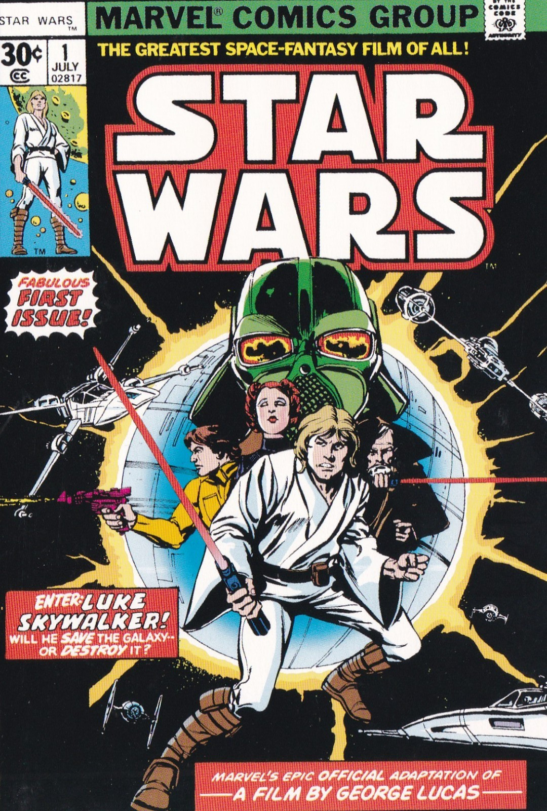 Star Wars #1 Issue Luke Skywalker Marvel Comic Book Cover 1977 Postcard 2024