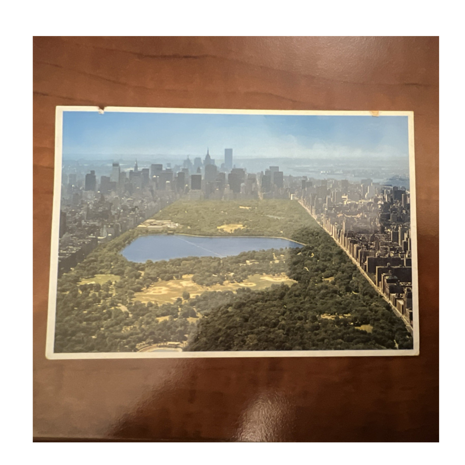 Manhattan Post Card Co. Central Park Aerial View New York Photochrome Lithograph