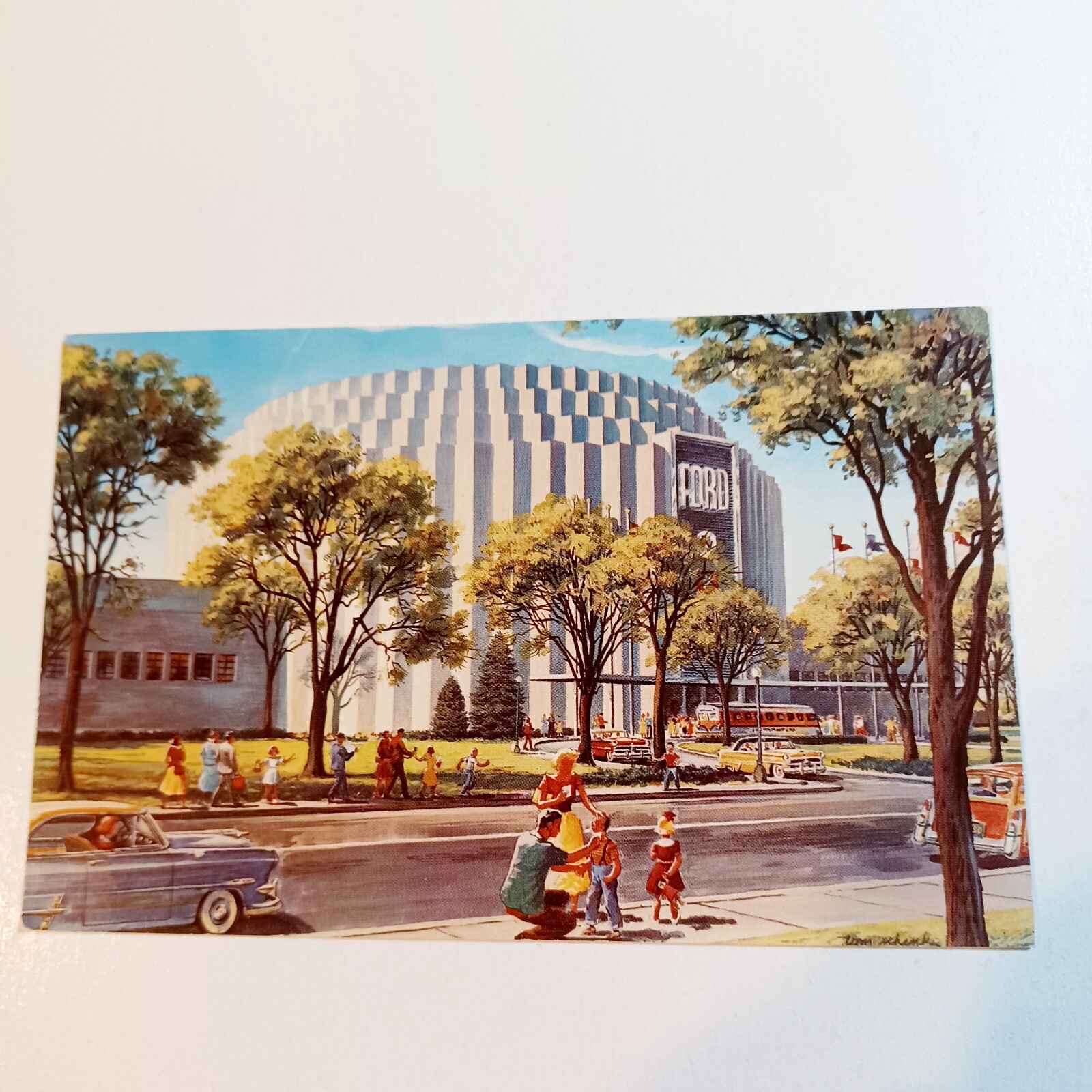 Postcard: Ford Rotunda Dearborn Michigan Crafts Junk Journal