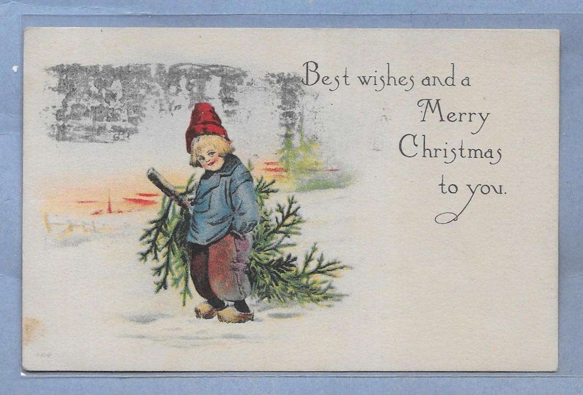 VINTAGE CHRISTMAS POSTCARD COLORFUL POSTED 1915 LISTING SEVERAL TODAY #101
