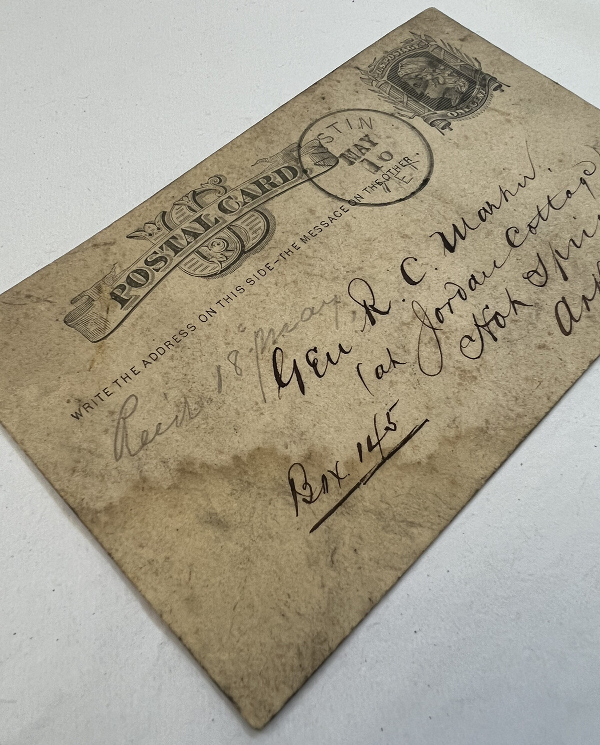 United States Postal Card Postcard Posted 05/16/1878 Antique Historical
