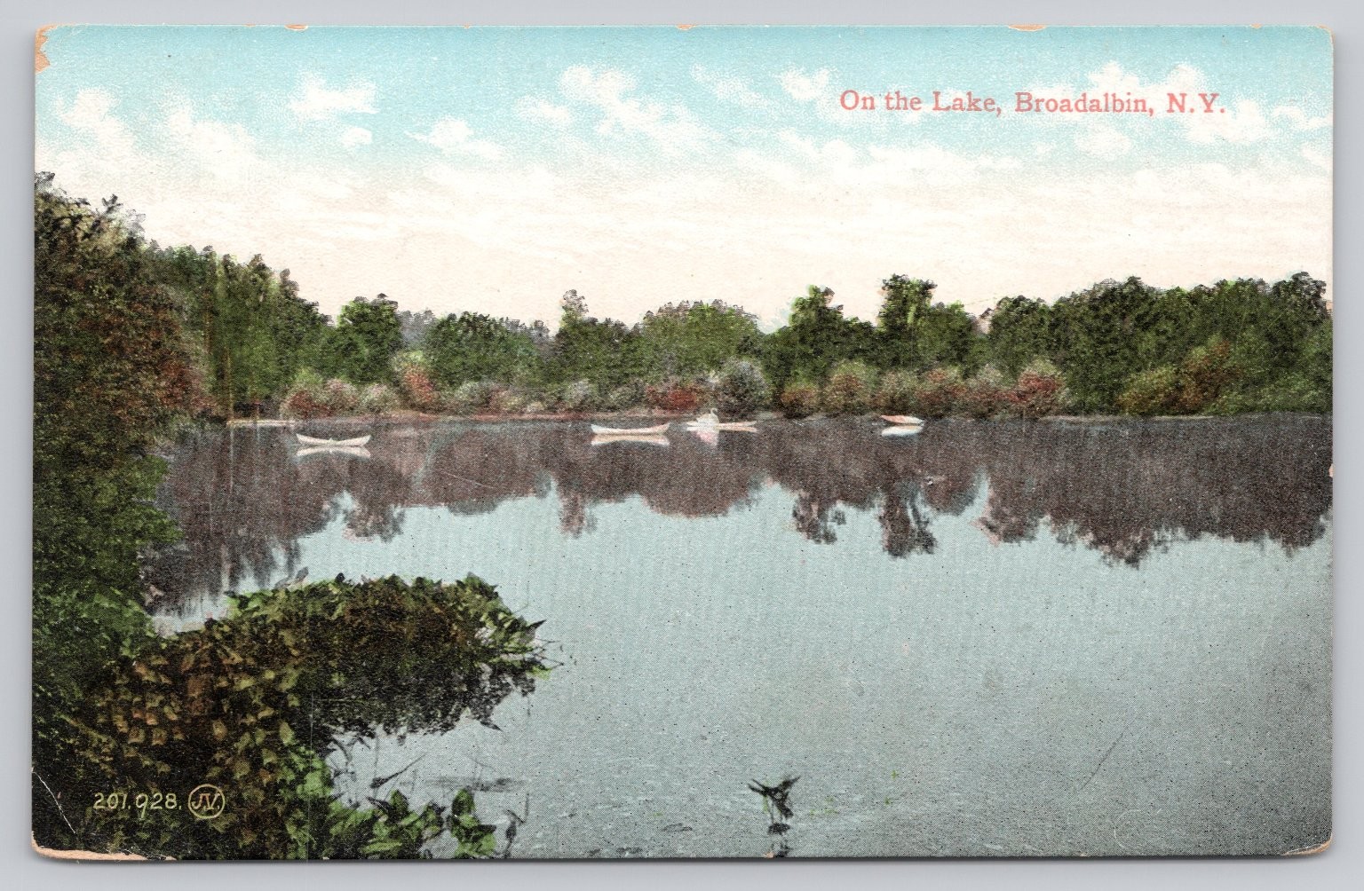 Broadalbin NY Lake Scene Postcard – Valentine & Sons c.1907-1915